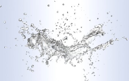 Брызги воды на белом фоне