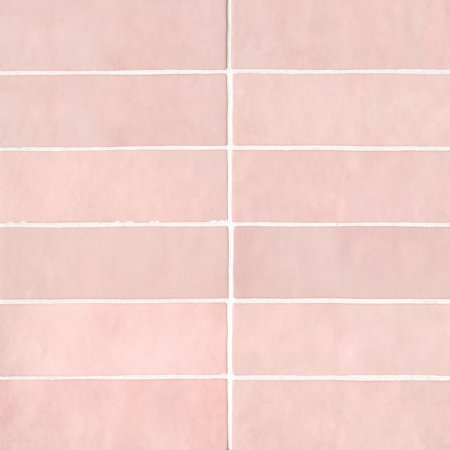 Makoto 2.5" x 10" Matte Ceramic Wall Tile in Momoiro blush
