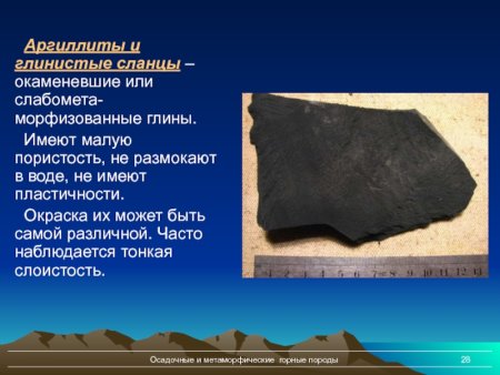 Глиняный сланец Горная порода метаморфическая