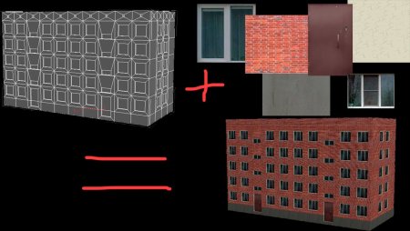 Панельный дом для 3d Max