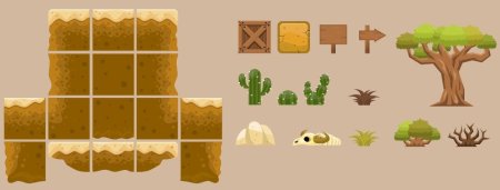 Tileset platformer пустыня