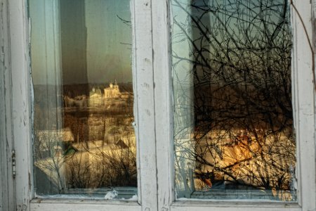 Отражение заката в окнах