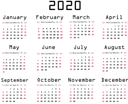 Календарь 2020