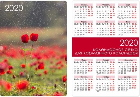 Карманный календарик 2020