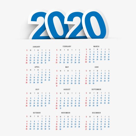 Календарь 2020 вектор
