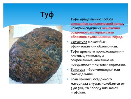 Вулканический туф структура