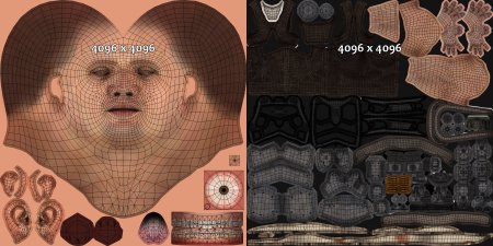 UV развертка человека