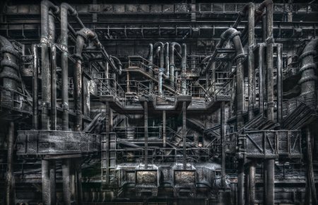 Мрачный Индустриальный пейзаж
