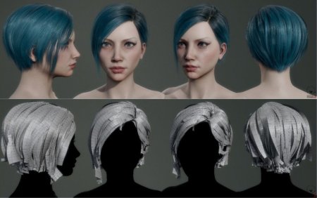 Стилизованные волосы в Blender