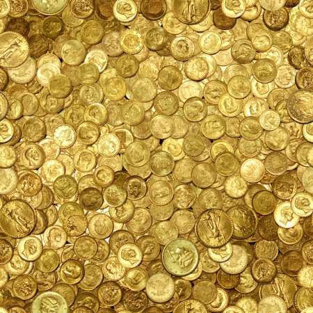Золотые монеты россыпью