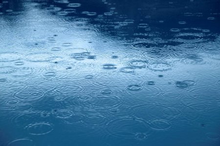 Капли дождя на воде