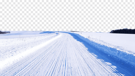 Снежная дорога на прозрачном фоне
