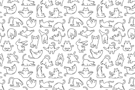Бесшовный фон котики