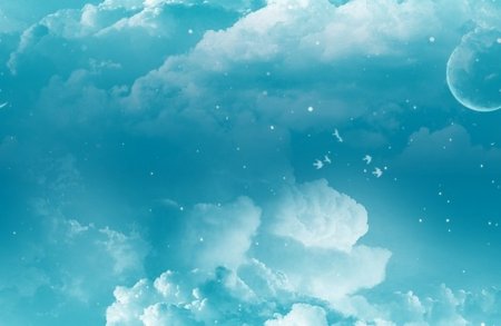 Бирюзовое небо с облаками