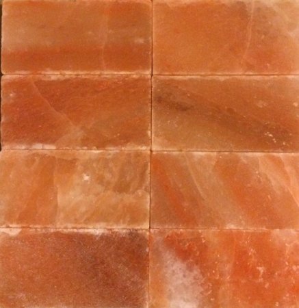 Плитка из гималайской розовой соли 200x100x25 мм шлифованная (с пазом)
