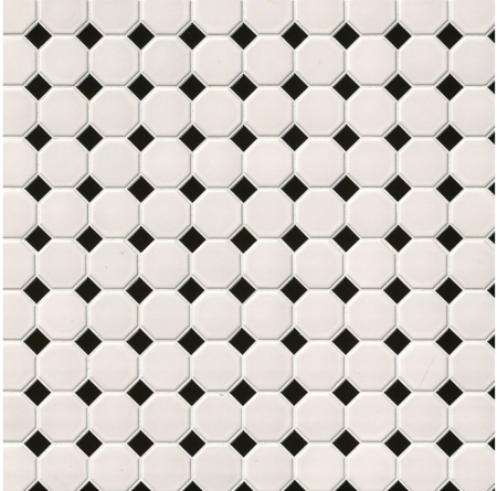 Мозаика Octagon small White/Black Matt (idla2575)