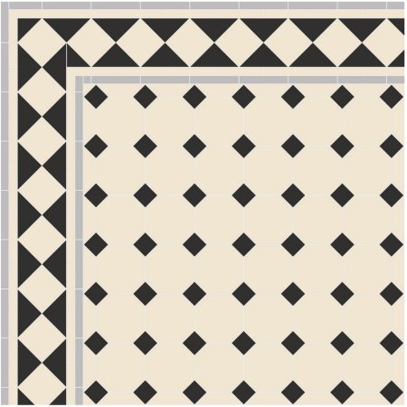Мозаика Octagon small White/Black Matt (idla2575)