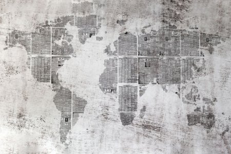 Карта из газеты на стену