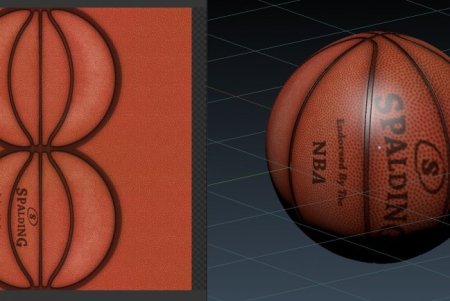 Текстура баскетбольного мяча для 3d