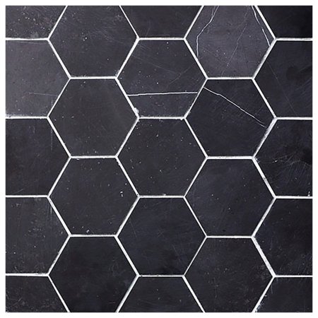 Керамогранит Atem Hexagon мрамор черный