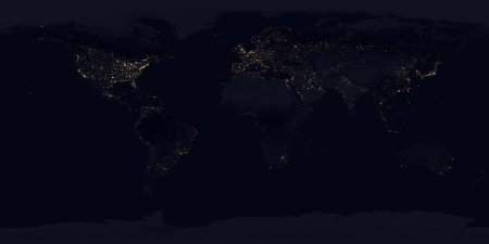 Мир из космоса ночью