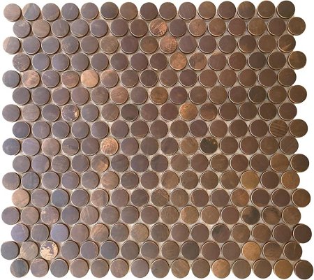 Penny 0.8" x 0.8" Metal Mosaic Tile