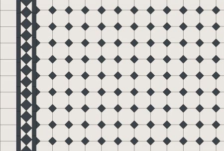 Кер. Мозаика Octagon big White/Black Matt (gtpl61466/cla006) 300х300х6