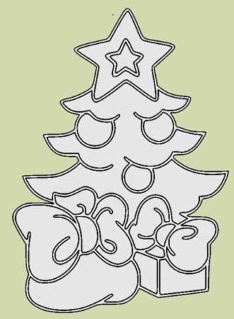 Елка трафарет для рисования