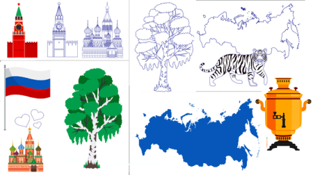 Трафареты ко Дню России 12 июня на окна