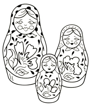 Матрешка трафарет на окно