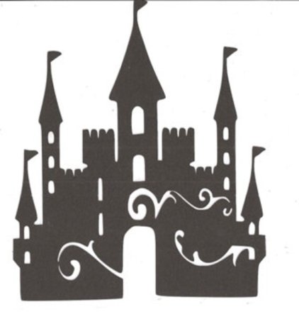 Замок из трафарета на окне