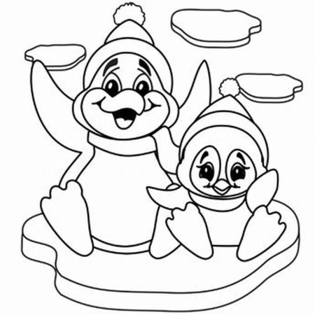 Новогодний Пингвин раскраска
