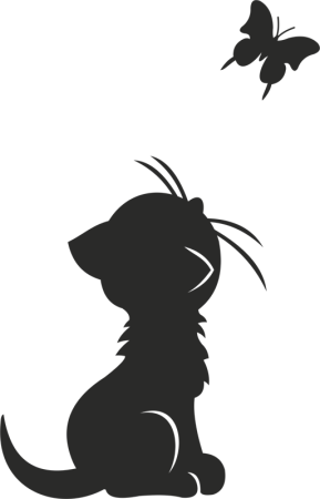 Трафарет кошки на стену