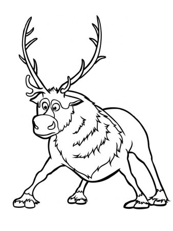 Олень Свен раскраска