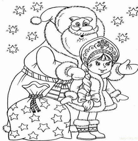 Новогодние трафареты Деда Мороза и Снегурочки