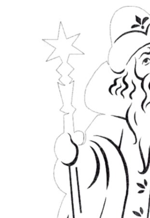 Вытынанка Новогодняя дед Мороз