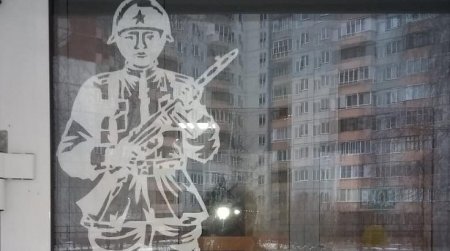 Украшения на окна к 9 мая солдаты