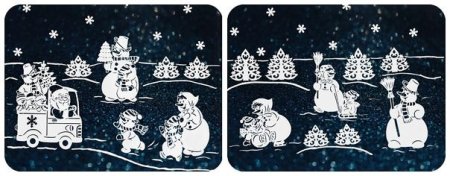 Дед Мороз с ведром на окно