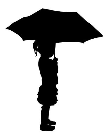 Трафареты девочки с зонтом на окно (38 фото)