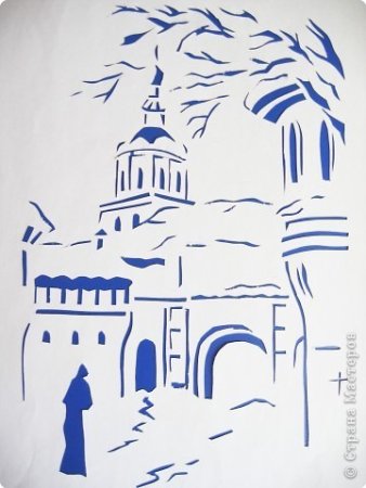 Церковь для вырезания из бумаги
