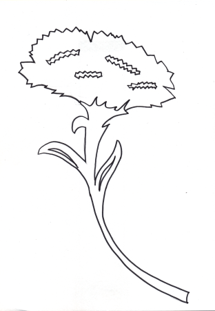 Трафарет гвоздики для вырезания