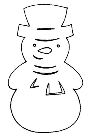 Снеговик трафарет для вырезания