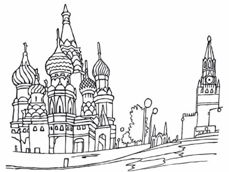 Храм Василия Блаженного разукрашка