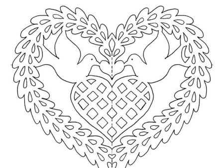 Раскраска сердечко с узорами