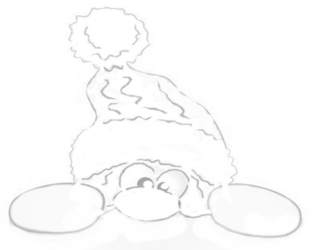 Выглядывающий дед Мороз на окно трафарет