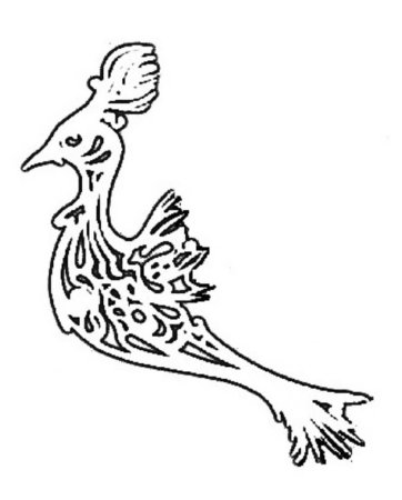 Жар птица трафарет на окно