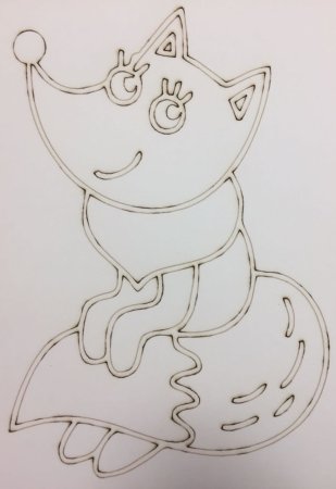 Вытынанка Лисичка новогодний