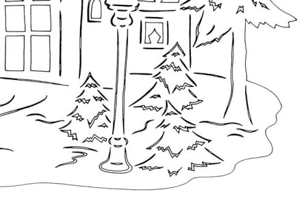 Вытынанки на большие окна новогодние