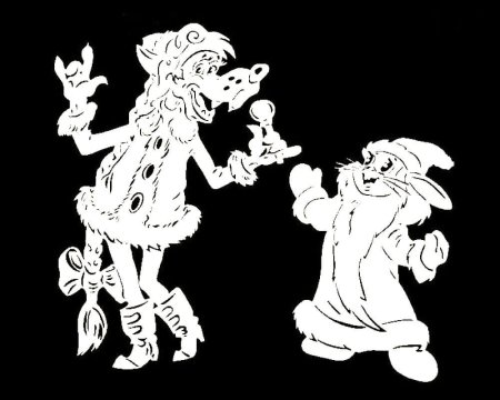 Заяц и волк ну погоди на окне