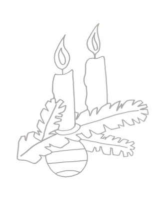 Трафарет свеча Новогодняя